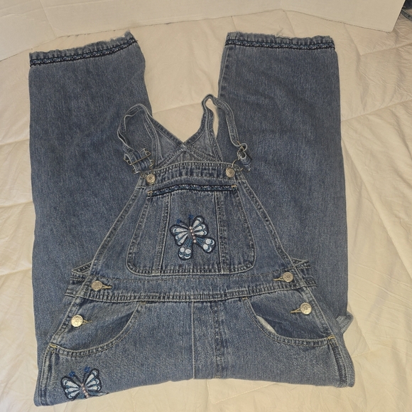 Limited Too Other - Vintage Limited Too Blue Denim Overalls with Butterfly Embroidery